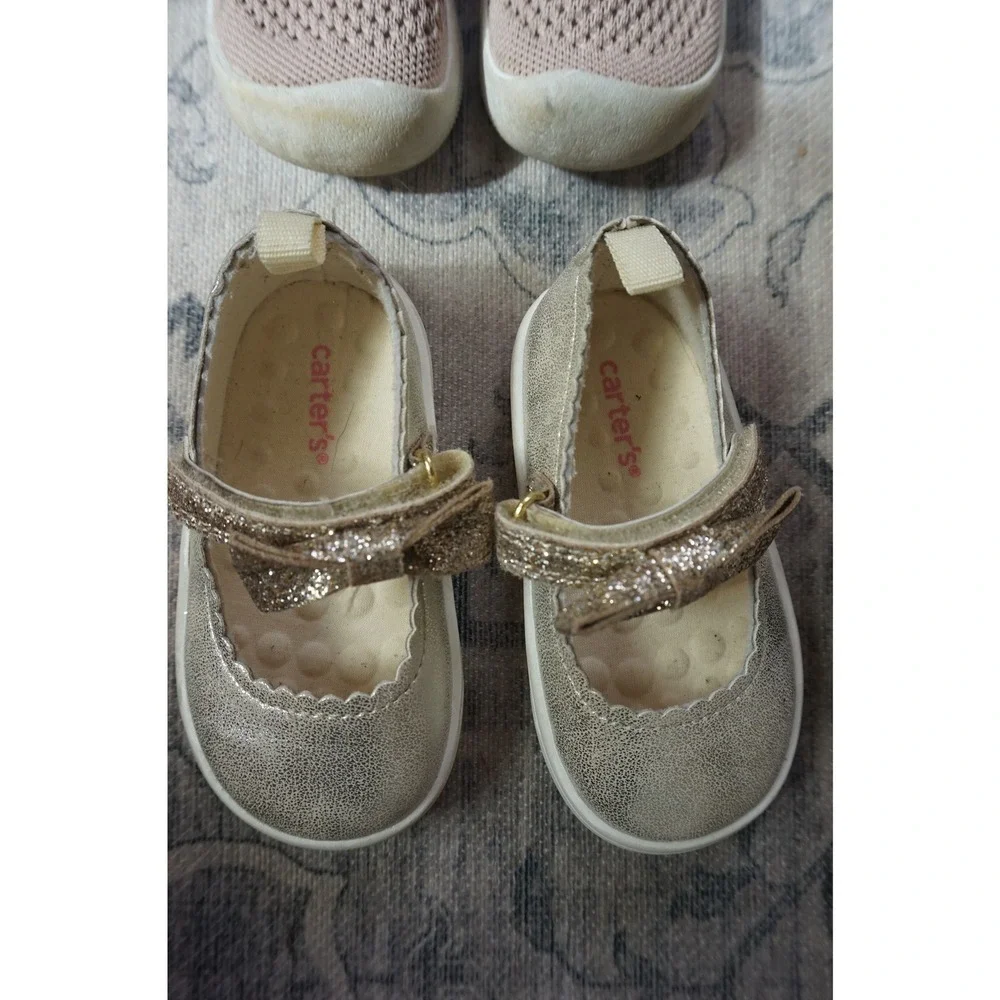 Carters Smartfit Toddler Shoe Bundle Mary Janes Sneakers Knit Flats Multi Size 4